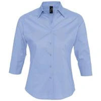 Рубашка женская с рукавом 3/4 Effect 140 голубая, размер XS