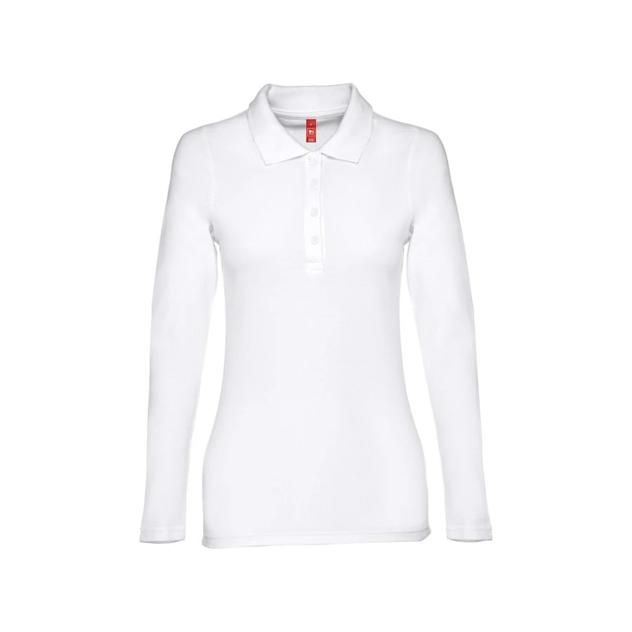 Рубашка-поло женская BERN WOMEN, д/р, белый, 2XL, 100% хлопок, плотность 210 г/м2