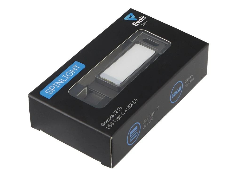 USB3.0/ Type-C флешка 2в1 на 32 ГБ Спинлайт с подсветкой