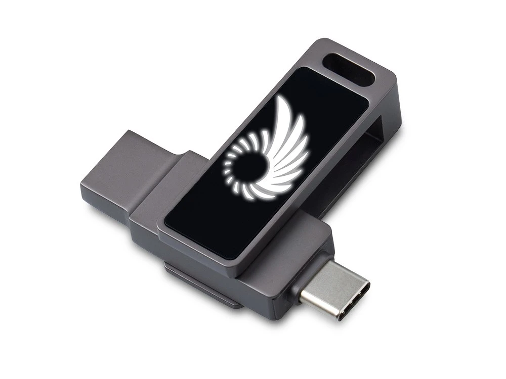 USB3.0/ Type-C флешка 2в1 на 32 ГБ Спинлайт с подсветкой