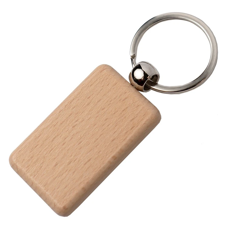 Брелок TIMBER RECTANGLE; 5,2 x 3,2 x 0,7 см; дерево